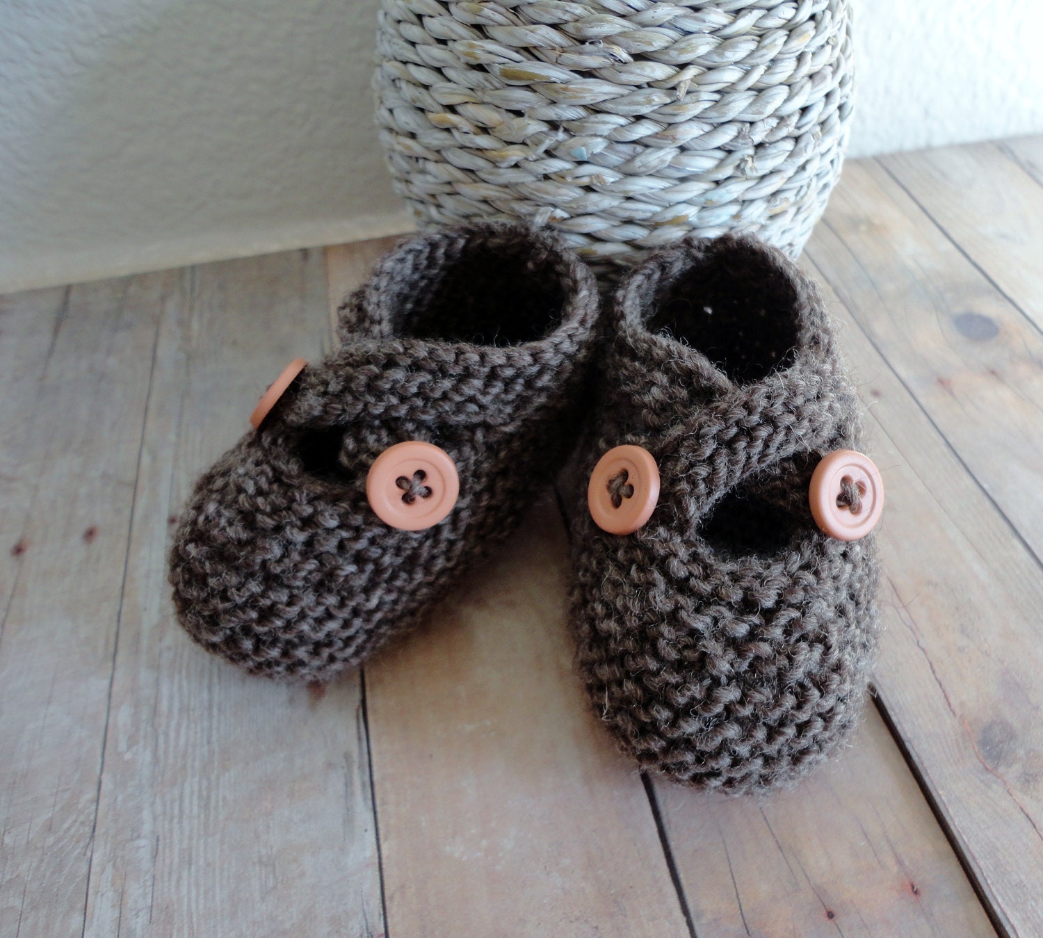 Baby Heather Brown Newborn Baby Shoes Booties Newborn Booties Shabby Chic Accessories Infant Children Handknit