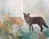 Coyote and Ghost Etching Monoprint