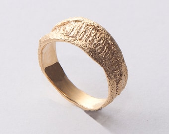 Golden Rag No.1 - 14k Gold Ring , Unisex Ring , Wedding Ring , Wedding Band , Mens Ring