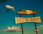 Route 66 Roadrunner Retreat Restaurant - Vintage Neon Sign - Amboy - Chambless - Retro Kitchen Decor - 11X14 Fine Art Photograph
