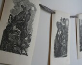 Jane Eyre Banner - Set III - Charlotte Bronte - Gothic Romance - Literature - Woodcut