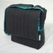 Small Messenger / iPad / Book bag - Charcoal with Turquoise Lining