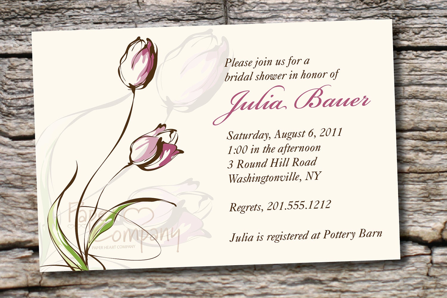TULIP ROMANCE Bridal Shower Party Event Printable Invitation Il_570xn