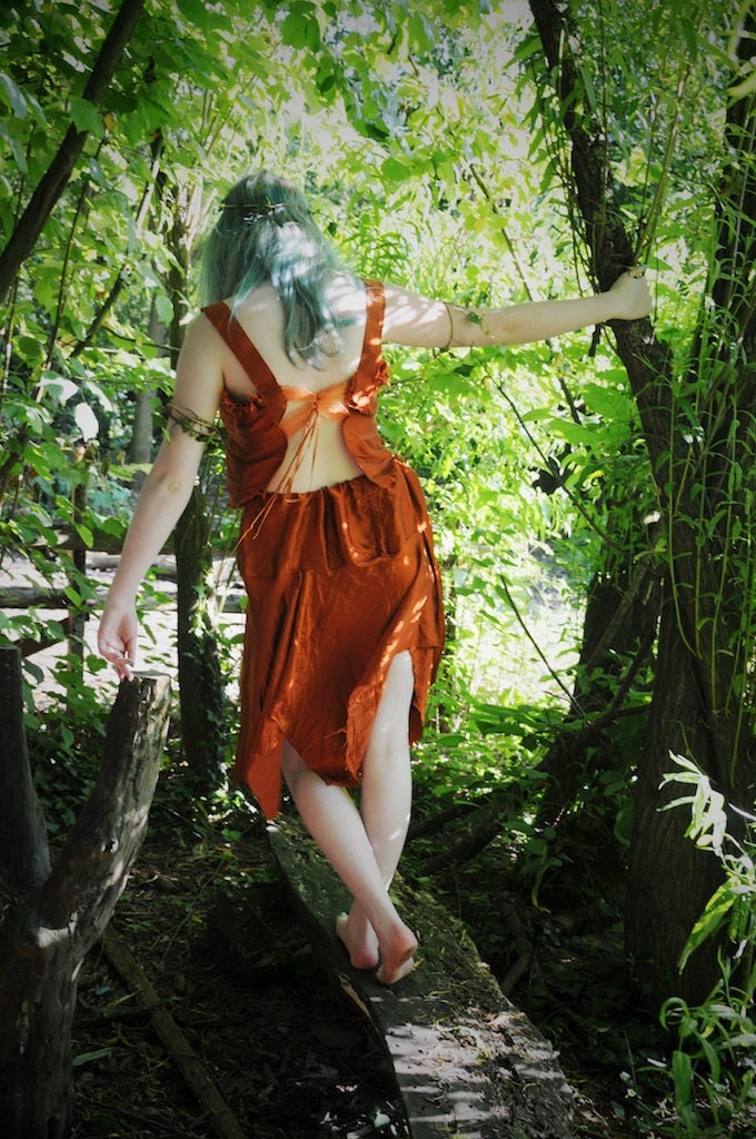 Pure silk Woodland Fairy outfit  Fairy dress Festival clothing Beach party dress Tattered fairy costume Fairy outfit Ballet dance