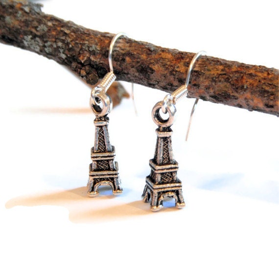 Silver Eiffel Tower Earrings