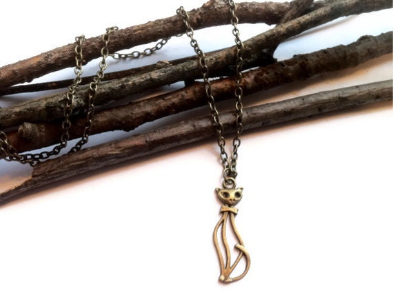 Bronze Fancy Cat Necklace