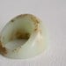 pale mint dome ring with suspended gold flakes eco resin