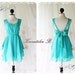 A Party V Shape Style - Cocktail Prom Party Dinner Wedding Night Dress Mint Blue Full Lined Deep Back Bow Tie Sexy Charming Looks