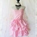 Prom Queen II - Bubble Balloon Dress Baby Pink Color Bubble Skirt Strapless Cocktail Prom Party Wedding Dress Matching Tie
