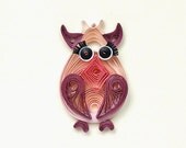 Owl quilled greeting card - Whos the sweetest handmade card