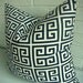 Navy Greek Key Decorative Pillow Cover -  Nautical Throw PIllow - Modern Classic - Hollywood Regency - Blue Ivory