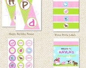 Barnyard Farm - DIY Printable Personalized Birthday Party Package Party Pack