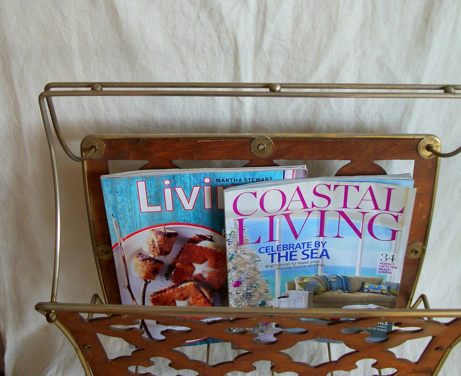 Vintage Hollywood Regency Magazine Rack