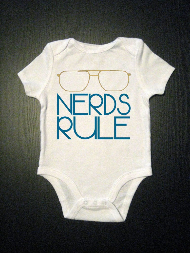 Nerds Rule - Funny Baby One Piece Bodysuit -Geek Baby Clothes - Glasses and Humor  - Children's Baby, Toddler and Kid's Clothing