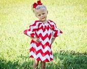 NEW 2012...Red Chevron Tunic Dress.... 3/4 sleeves.. Sz 6m-6y.. baby, girl, toddler