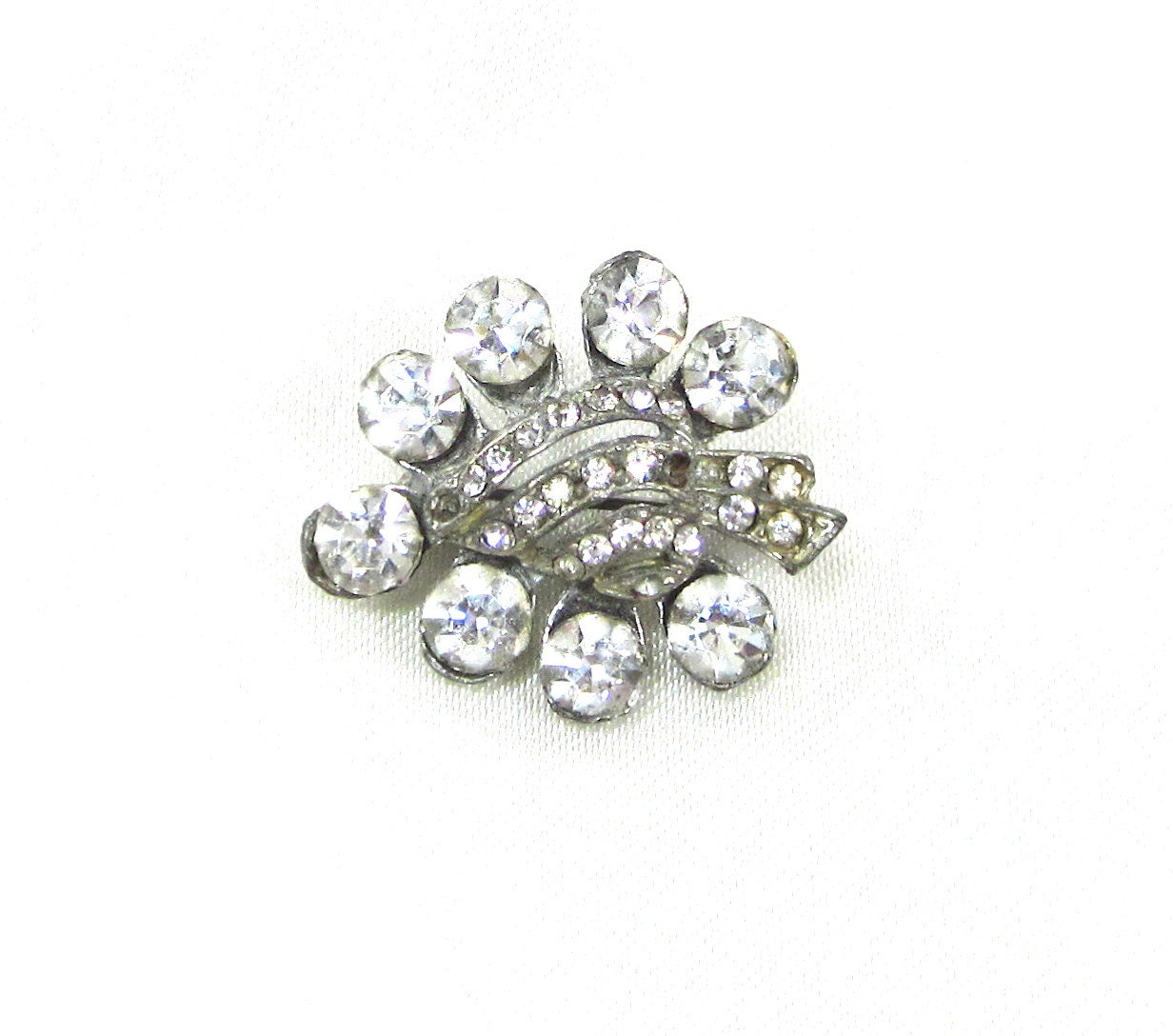 Vintage Rhinestone Brooch Lot  Clear Rhinestone Brooch