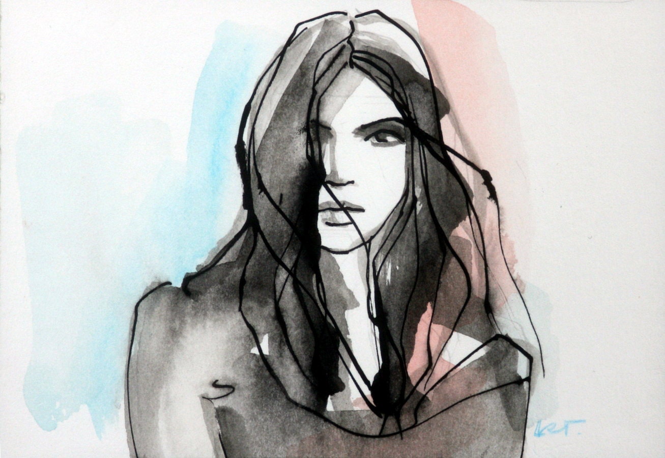 original pen and ink portrait one of a kind