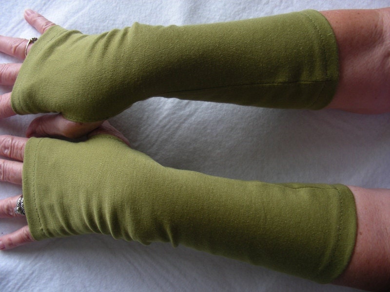 Olive Green Arm Warmers Fingerless Gloves, Texting Gloves, Driving Gloves, Hand Warmers, Mitts, Arm Gloves, Gloves, Arm Sleeves