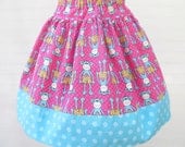 Hot Pink and Turquoise Monkey Twirl Skirt - Available in Sizes 12 mo to 7