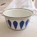 Vintage Catherineholm Lotus White and Cobalt Blue Enamel Large Stock Pot with Handles