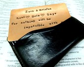 Wallet Insert Card - Copper Hand Stamped - 7th Anniversary - 7 Year