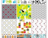 100% Organic Cotton Fabric -1 yard - Select your design during checkout- fabric by the yard -Childrens fabrics