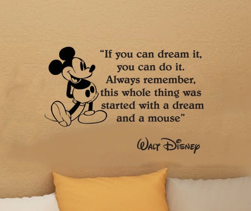 Walt Disney Mickey Mouse If you can dream it you can do it wall quote vinyl wall art decal sticker