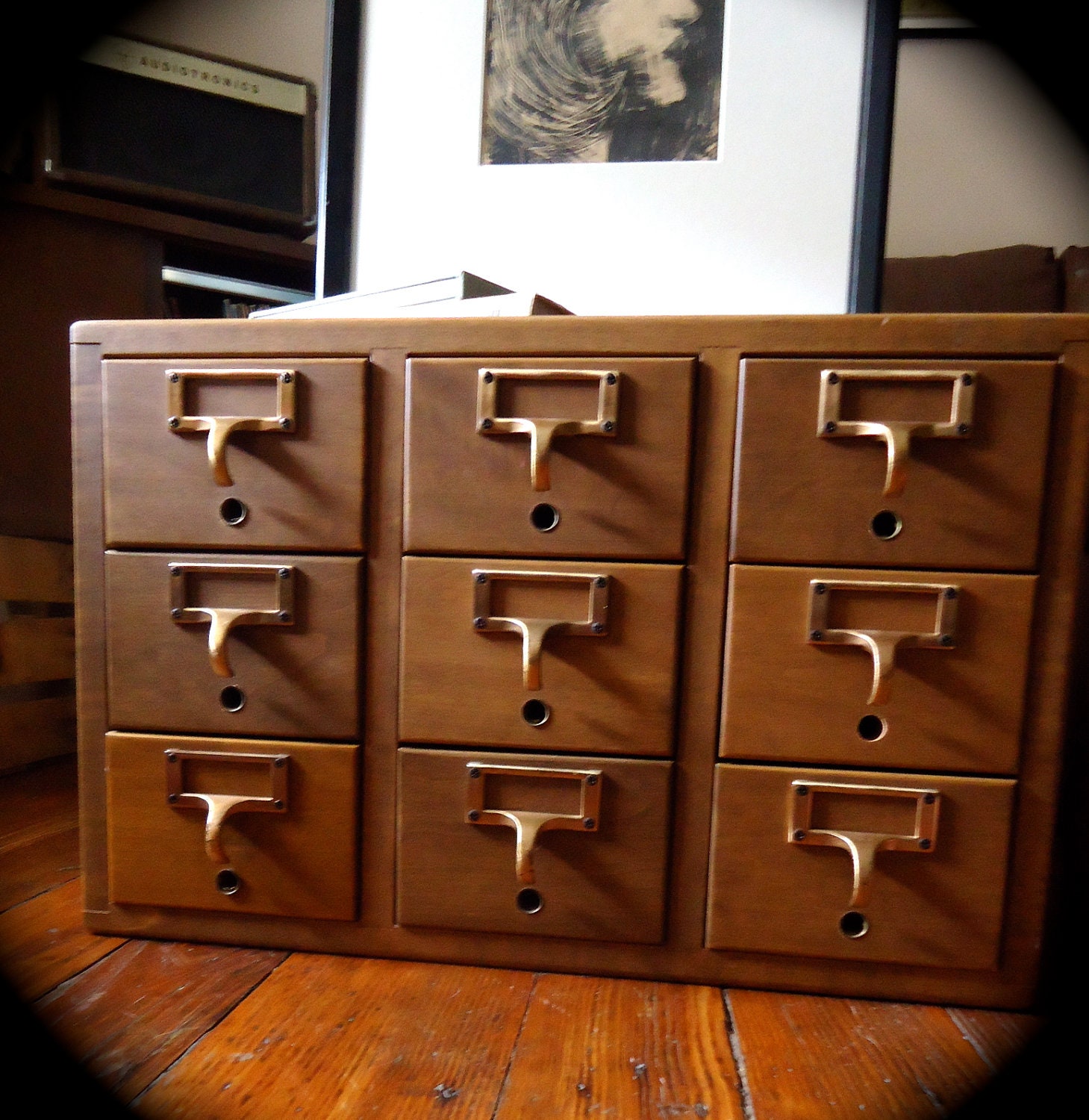 VidaliasVintage  library cabinets File by Card vintage Library Catalog Vintage Cabinet