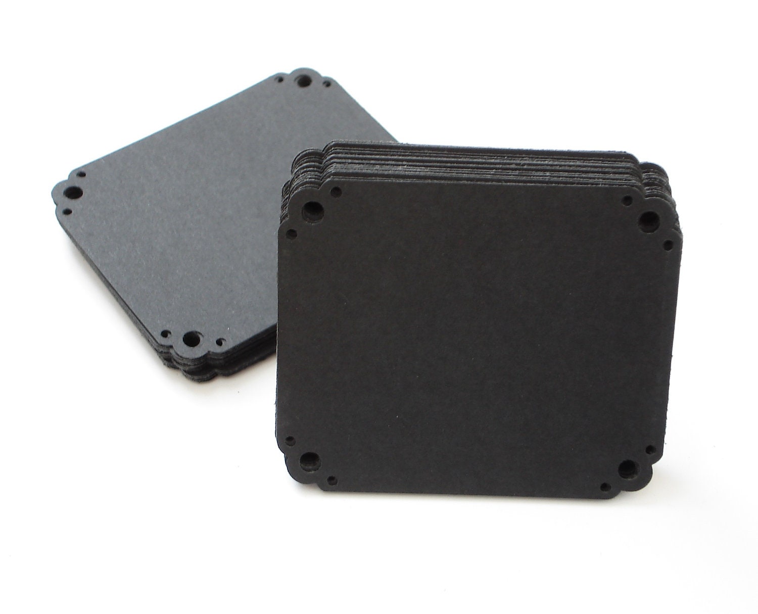 25 Black Bracket Cards, Scrapbooking, Journaling, Tags, Escort Cards, Embellishment, Favor Tags - No526