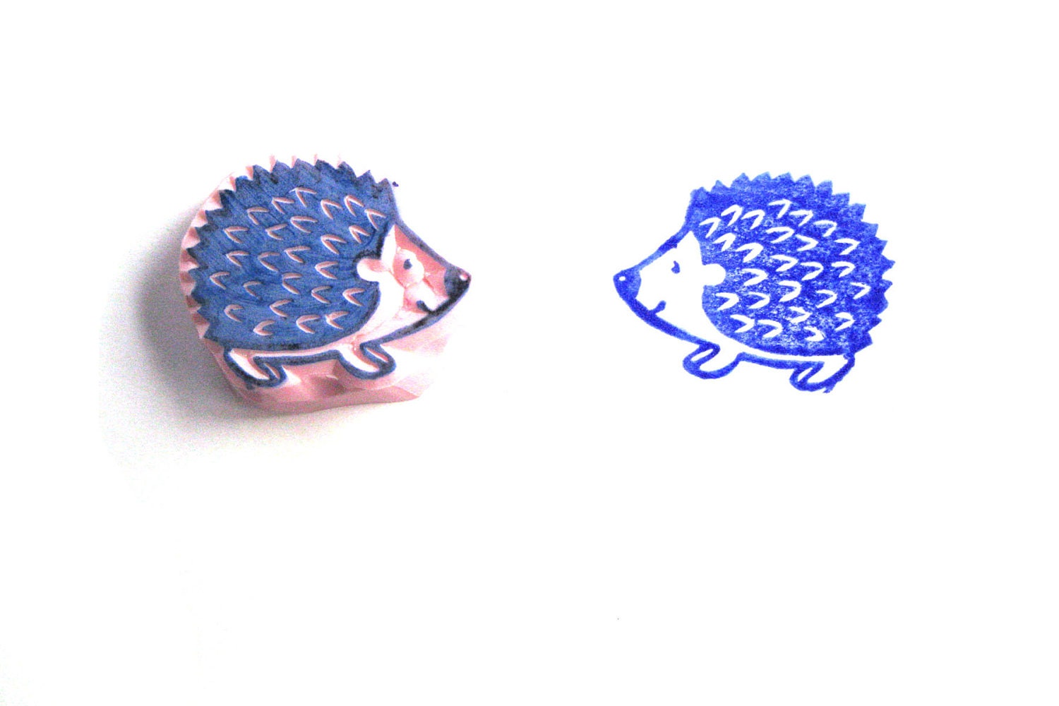 Hedgehog Hand Carved Rubber Stamp