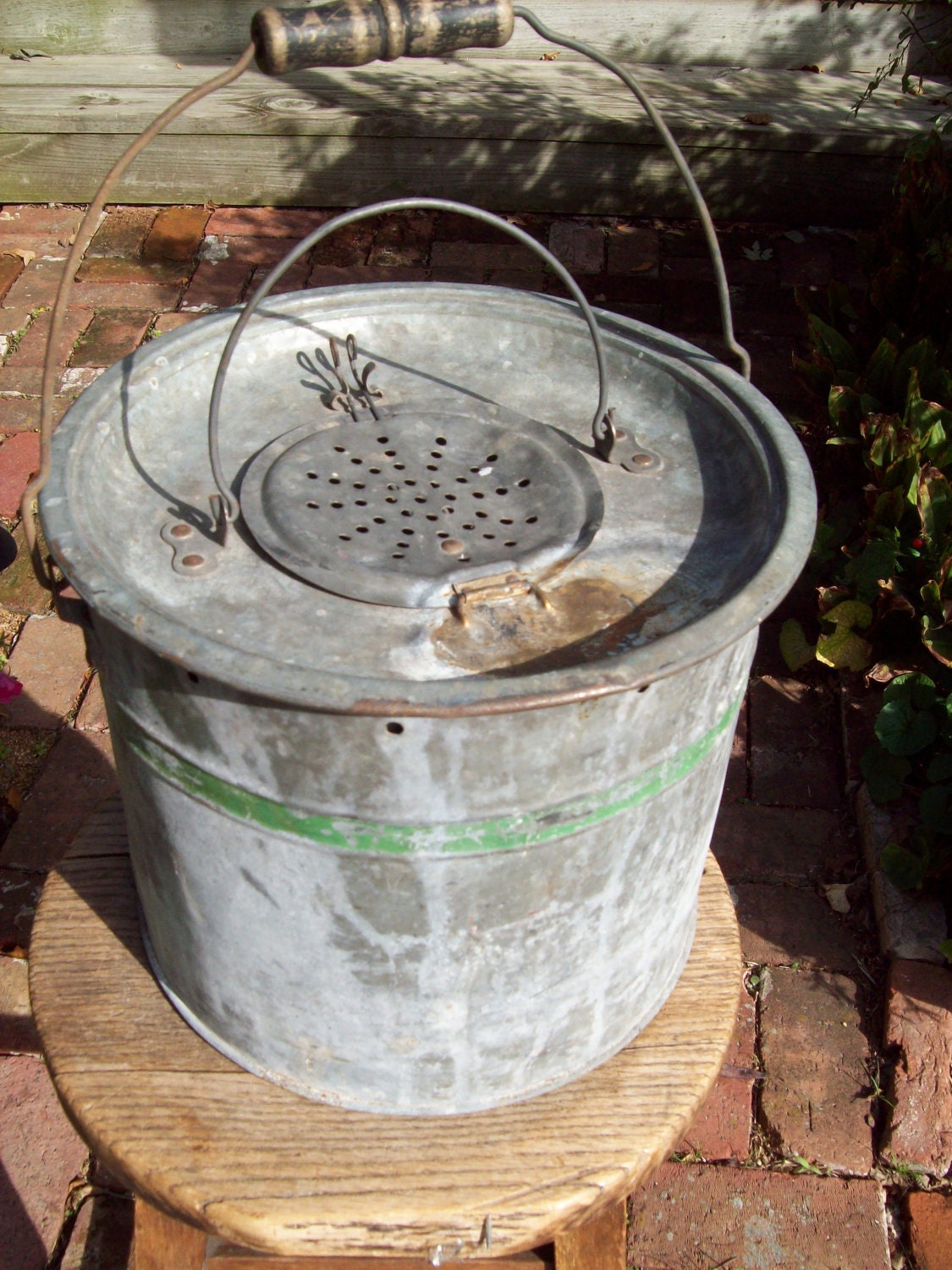 Vintage Two piece Metal Minnow Bucket. by thevrose on Etsy