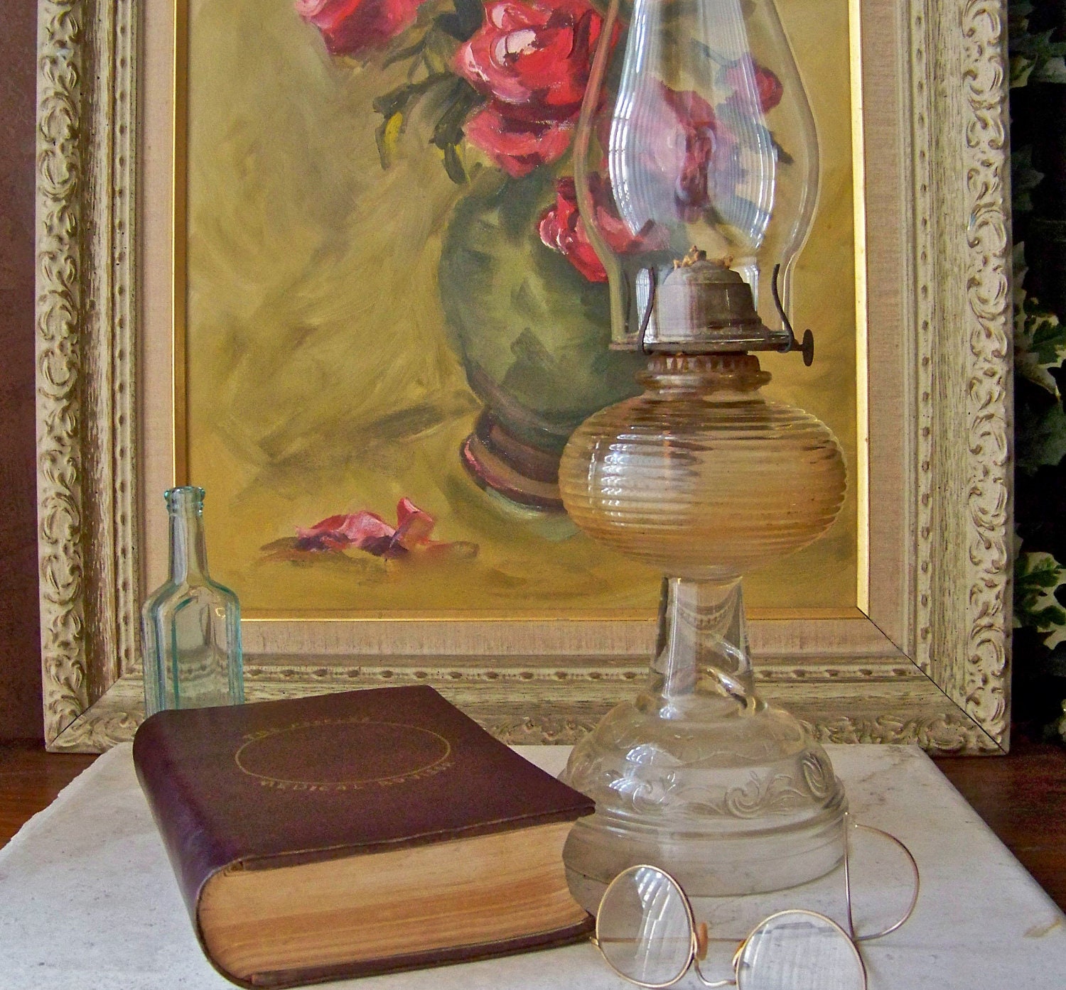 Vintage Oil Lamp Eagle Burner