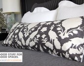 13 x 27" Lumbar Pillow Cover - Schumacher Cheonceau in Charcoal