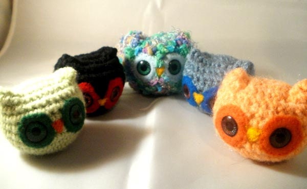 Custom Kawaii Amigurumi Owl Baby  Doll Make Tiny Plush Toy Pick A Color