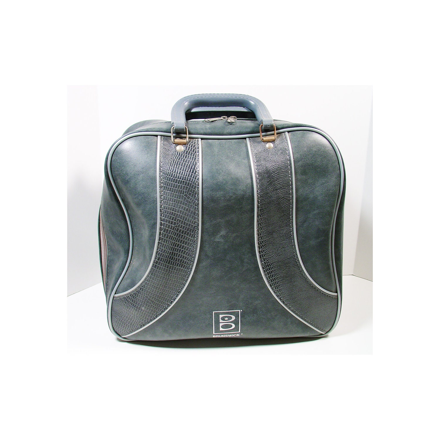 Brunswick Bowling Bag Vintage Athletic Grey Tote by HappyBlueMoon