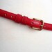 Red Leather Belt with Gold Tone Buckle