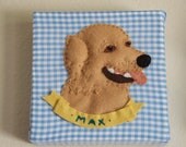 CUSTOM Hand Embroidered Pet Portrait on Canvas