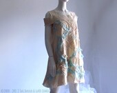 Summer Dress Aqua Ivory Renaissance Fairy Dress. Ships Today Size 38" Only.