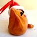 Orange Cat Ornament, Polymer Clay Orange Fat Cat Christmas Ornament