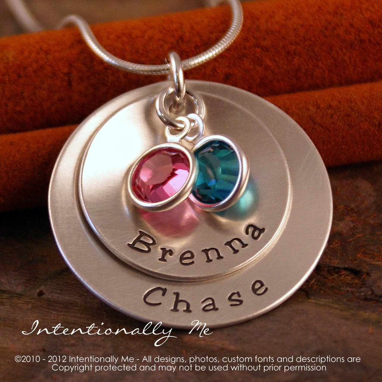 Hand Stamped Mommy Necklace - Personalized Sterling Silver Jewelry - My Kids Deluxe Big Stack of two