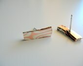 Mokume Gane Jewelry, Mokume Gane Rectangular Earrings, Post Earrings, Silver Jewelry, Copper Earrings, OOAK, Luxury Gift For Her