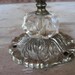 Pedestal Silvertone and Antique Glass Tea Towel Holder