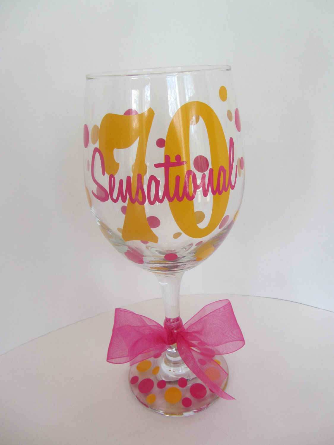 70th Birthday Extra large personalized wine glass- Sensational 70