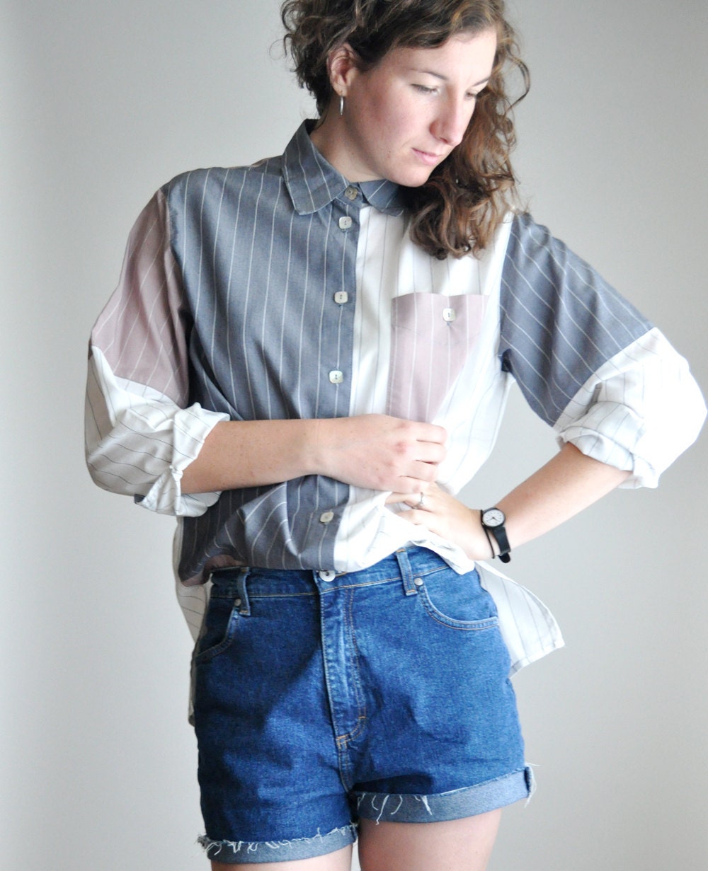 Patchwork blouse Collared Shirt