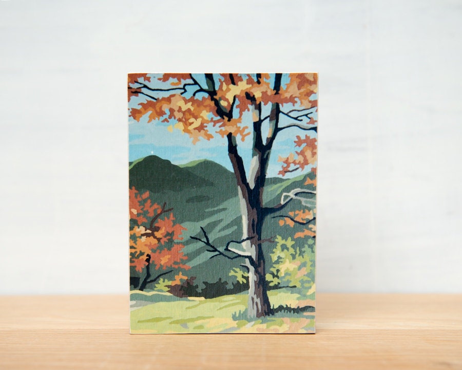 SALE - Paint by Number Small Art Block - 'Fall Landscape'
