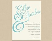 5x7 Robin's Egg Calligraphic Names Printable Wedding Invitation