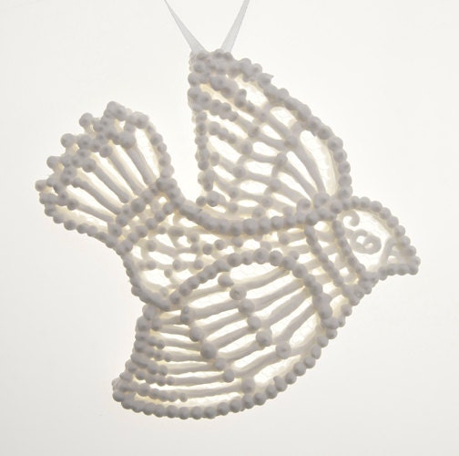 White Bird Handmade UNIQUE SUGAR ORNAMENT Weddings Celebrations Gifts Christmas Faith Holy Spirit Purity Elegance Summer