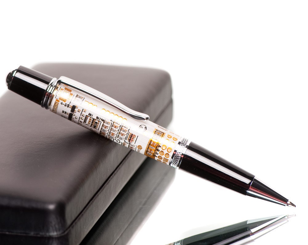 Cool gift pen for a computer guy, ballpoint made with circuit board material