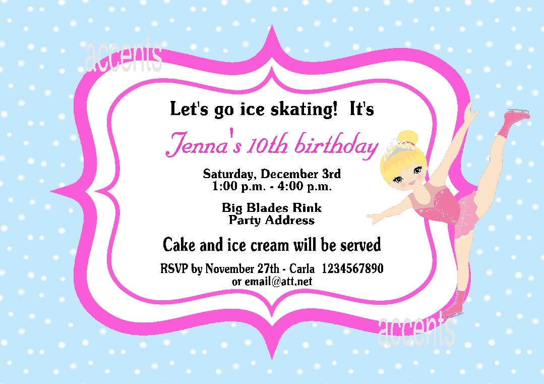 Ice Skating Party Printable Invitation