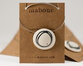 Draw me a Poem - Round Porcelain necklace